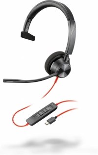 Diadema hp poly 8x215aa blackwire c3310/ alambrica monoaural usb-a + usb-c reduccion de ruido con microfono control en el cable color negro con naranja