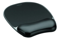 Mouse pad fellowes con reposamuñecas de gel crystal color negro