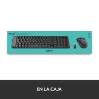 Kit de teclado y mouse logitech mk220 - estándar, negro, 10 m