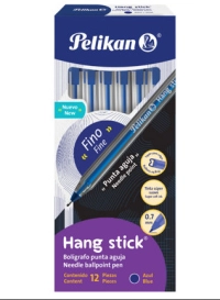 Boligrafo pelikan hang stick punto fino 0.7mm color azul c/12