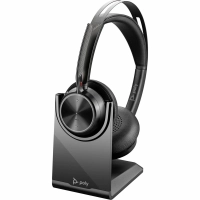 Poly auriculares voyager focus 2 usb-c-c con certificación microsoft teams + adaptador usb-c/a + base de carga