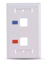 Placa para pared saxxon, 2 salidas tipo keystone, blanco