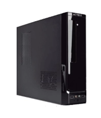 Gabinete acteck atom gs240 micro desktop slim micro atx y mini itx usb 2.0 fuente 450w 1 vent
