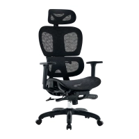 Silla acteck ergonomica flux pro ec757 / malla + pp + nylon / piston clase 4 / max 136 kg / mecanismo mecanico / 135* / reposa brazos 3d + reposapies / elite negro / ac-940269