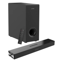 Barra de sonido acteck dynamic thin bs600 / 3 boocinas + subwoofer / sonido estereo 2.1 / 60 w / 80 db / 3.5 mm - usb - hdmi - optical - bluetooth 5.3 / negro / ac-940801