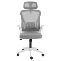 Silla oficina acteck flux ec313hr 100 kg marco blanco - malla gris