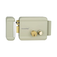 Cerradura eléctrica con botón de salida accessrimbl  incluye llave  exterior  izquierda