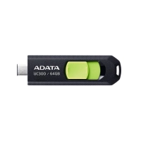 Memoria usb 3.2 gen 1 tipo c 64gb uc300 - conector deslizable sin tapa. plastico, color negro-verde  acho-uc300-64g-rbkgn