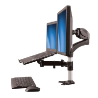 Soporte para un monitor - brazo para monitor y base para laptop con ajuste de altura de un toque - con soporte vesa para pantallas de 27 negro - startech.com mod. armunonb