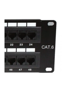 Panel de conexión red nexxt solutions para rack cat6 24 puertos pre-configurado sin blindaje tipo 110 esmalte negro