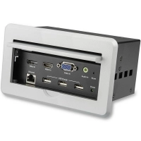 Startech.com gabinete de conectividad de audio y video para mesas de conferencia - con entradas hdmi  vga  displayport - con salida hdmi - 4k - receptor de satélite - 170.2mm longitud