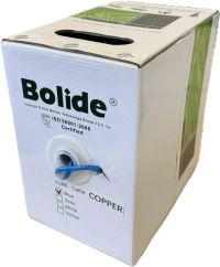 Cable de red utp bolide categoría 5e bp0033cat5ecmx-100 - bobina de 100 mts, calibre 23awg, 100  cobre, 350mhz, cubierta de pvc color azul.