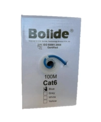 Cable de red utp bolide categoría 6 bp0033cat6ccam-100 - bobina de 100 mts, ccam (copper clad aluminum magnesium), cubierta de pvc, calibre 23awg
