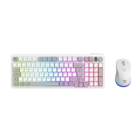 Kit acteck combo squad conquest pro kg525 / teclado y mouse / inalambrico / receptor usb / 97 teclas / optico / 7200 dpi / blanco / ac-940436