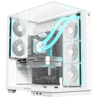 Gabinete gamer balam rush tank majestic 7600 / media torre / atx/micro atx- mini itx / ventiladores argb / triple panel de cristal templado / blanco / br-941501