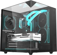 Gabinete gamer balam rush tank majestic 6600 / media torre / atx - micro atx - itx / ventiladores argb / cristal templado / soporte p/ tarjeta grafica 330 mm / dual chamber / negro / br-941525