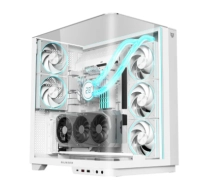 Gabinete gamer balam rush tank expert curve 7800 / media torre / atx - micro ax - itx / cristal templado / soporte p/ tarjeta de video / dual chamber / ventiladores argb / blanco / br-941563