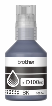 Botella de tinta brother negra btd100bk de ultra alto rendimiento hasta 7,500 pag compatible con dcpt230, dcpt530dw, dcpt730dw, mfct930dw