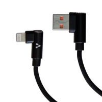 Cable vorago cab-306 usb a lightning 2.4a 90 grados negro