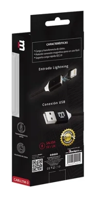 Cable blackpcs (ca-magnetico) magnetico lightning negro 100 cm 2a (cab