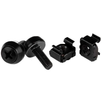 Startech.com paquete de 100 tornillos y tuercas jaula cage nuts m5x12mm - negro - tuerca de jaula, tornillo de bastidor - 12mm - acero - negro - 100  paquete