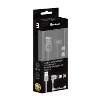 Cable blackpcs (ca-mdoble) v8lightning plata 1m lateral  (casmlpml-2)