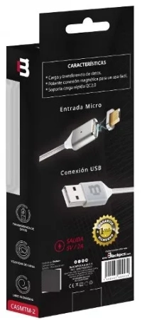 Cable blackpcs (ca-magnetico) magnetico c88v8 plata 100 cm 2a  (casmtm