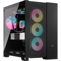 Gabinete corsair airflow 6500d/negro/semitorre/2 camaras/atx/cristal templado/gamer (cc-9011259-ww)