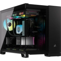 Gabinete corsair 2500x link/ negro/semi- torre/ micro-atx  mitx  /cristal templado/gamer/ (cc-9011267-ww)