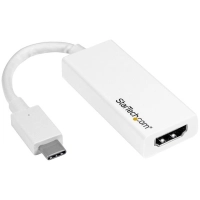 Startech.com adaptador de video usb-c a hdmi - convertidor usb 3.1 type-c a hdmi - blanco - cable for dispositivo de audiovídeo, chromebook, macbook, tv, proyector, ipad pro - admite hasta3840 x 2160 - blanco