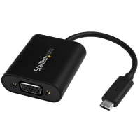 Startech.com adaptador de video externo usb-c a vga - convertidor usb tipo c a vga 1920x1200 con interruptor de modo de presentación - 1920 x 1200 supported - negro