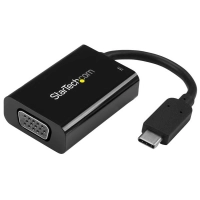 Startech.com adaptador usb c a vga con entrega de alimentación - convertidor de video de usb tipo c a monitor vga de 1080p - pd 60w - negro