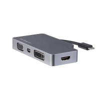 Startech.com adaptador usb-c multipuertos de video - de aluminio - usb tipo c a vga  4k hdmimini displayportdvi - gris espacial - cdpvdhdmdpsg - 3840 x 2160 supported - gris