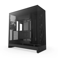 Gabinete nzxt h9 flow midi tower, soporta e-atx, atx, m-atx, mini-itx, venttx4 argb, fuente no, negro