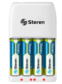 Cargador de pilas steren aa y aaa con 4 pilas a
