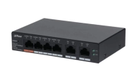 Switch/ dahua/ cs4006-4gt-60 - switch poe de 6 ptos gigabit/ 4 ptos poe 10/100/1000/ 2 ptos uplink 10/100/1000/60 watts totales/administrable en la nube por dolynk care/ poe hasta 250mt carcasa met