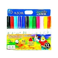 Marcador azor acuarelo jr 2912. bolsa con 12 piezas colores surtidos.