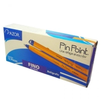 Bolígrafo azor pin point. caja con 12 piezas. tinta azul punta 0.7 mm