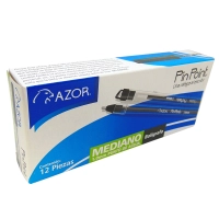 Boligrafo azor pinpoint 6830ne negro. paquete con 12 piezas. punta mediana 1.00 mm