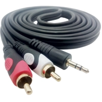 Cable rca brobotix cable rca macho 2 a 3.5 mm. macho 1.8 mts. - rca/2rca, negro, rca