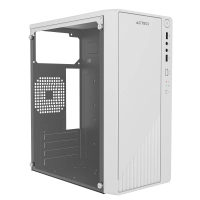 Gabinete acteck kioto gc220 / mini torre / micro atx, mini itx / fuente 500w / panel izq acrilico + frente mesh / blanco / ac-939522