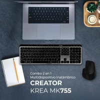 Kit teclado y mouse inalámbrico 2.4hz creator krea mk755 acteck advanced series teclado inalámbrico dongle 2.4mhz - rango 10m