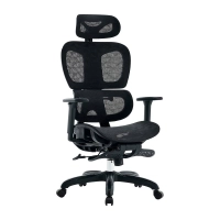 Silla acteck ergonomica flux pro ec757 / malla + pp + nylon / piston clase 4 / max 136 kg / mecanismo mecanico / 135* / reposa brazos 3d + reposapies / elite negro / ac-940269