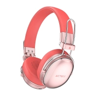 Audífonos inalámbricos bluetooth luxe chic hp710 acteck elite series duración de batería hasta 30h - color salmon. ac-940894