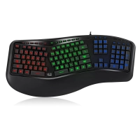 Teclado iluminado ergonomico adesso akb-150eb, iluminacion 3 colores, usb (ingles)