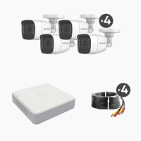 (micrófono integrado) kit turbohd 1080p lite / dvr 4 canales / audio por coaxitron / 4 cámaras bala