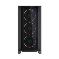 Gabinete gamer balam rush carbono polar twin mate 9900 / media torre / atx - m-atx - itx / ventiladores incluidos / iluminacion argb / soporte para enfriamiento liquido y aire / negro / br-941457