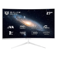 Monitor gamer balam rush andromeda mag27y / curvo / 27 pulg / va / full hd / 180 hz / 1 ms / r1800 / vesa 100 / rgb / overclock 200 hz / freesync / flicker free / low blue light / blanco / br-942997