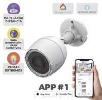 Cámara bala ip 2 megapíxel (c3tn 2mp) / wi-fi / micrófono integrado / detección de movimiento / ranura para memoria 256 gb  / uso en exterior