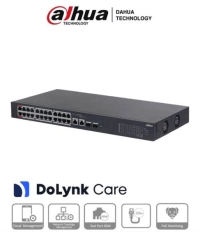 Switch poe 26 puertos - 24 puertos poe 10/100, 2 uplink 10/100/1000+2 puertos sfp, 240 watts, administrable en la nube dolynk care, switching 8.8 gbps Switch poe 26 puertos - 24 puertos poe 10/100, 2 uplink 10/100/1000+2 puertos sfp, 240 watts, administrable en la nube dolynk care, switching 8.8 gbps